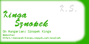 kinga sznopek business card